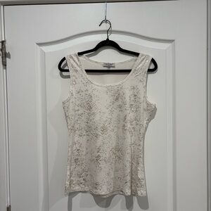 Chico's Cream and Gold Tank Top